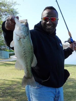 2/25/12 - 2.9lb bass caught a private lake in Irvine, CA.  Caught this one D-Shotting a 5.8 Cinnamon Jackall Flickshake using a BPS combo.