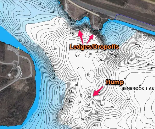 Identify structure on lake maps