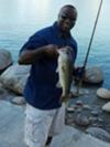 First bass which was the first fish caught on my birthday gift which was a Berkley Tactix rod. 